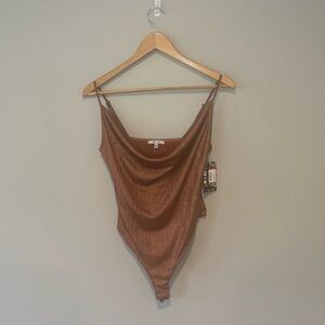 BLASHE Belong Bodysuit in Copper‎ with Adjustable Spaghetti Straps NWT Small